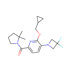 CC1(C)CCCN1C(=O)c1ccc(N2CC(F)(F)C2)c(OCC2CC2)n1 ZINC000146186485