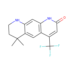 CC1(C)CCNc2cc3[nH]c(=O)cc(C(F)(F)F)c3cc21 ZINC000028763005