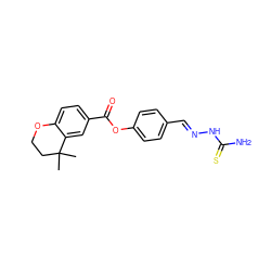 CC1(C)CCOc2ccc(C(=O)Oc3ccc(/C=N/NC(N)=S)cc3)cc21 ZINC000001483344