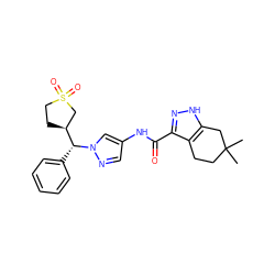 CC1(C)CCc2c(C(=O)Nc3cnn([C@H](c4ccccc4)[C@H]4CCS(=O)(=O)C4)c3)n[nH]c2C1 ZINC000299851459