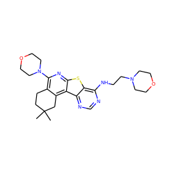 CC1(C)CCc2c(N3CCOCC3)nc3sc4c(NCCN5CCOCC5)ncnc4c3c2C1 ZINC000035985450