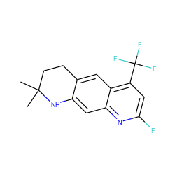 CC1(C)CCc2cc3c(C(F)(F)F)cc(F)nc3cc2N1 ZINC000027414065