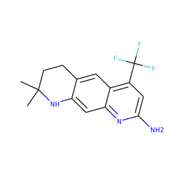 CC1(C)CCc2cc3c(C(F)(F)F)cc(N)nc3cc2N1 ZINC000027405811