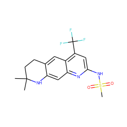 CC1(C)CCc2cc3c(C(F)(F)F)cc(NS(C)(=O)=O)nc3cc2N1 ZINC000100848318