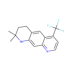 CC1(C)CCc2cc3c(C(F)(F)F)ccnc3cc2N1 ZINC000027331582