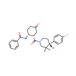 CC1(C)CN(C(=O)[C@H]2CC(=O)CC[C@H]2NC(=O)c2ccccc2)CC[C@]1(O)c1ccc(Cl)cc1 ZINC000096173229