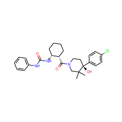 CC1(C)CN(C(=O)[C@H]2CCCC[C@H]2NC(=O)Nc2ccccc2)CC[C@]1(O)c1ccc(Cl)cc1 ZINC000096173230