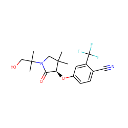 CC1(C)CN(C(C)(C)CO)C(=O)[C@@H]1Oc1ccc(C#N)c(C(F)(F)F)c1 ZINC000073197074