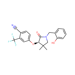 CC1(C)CN(Cc2ccccc2O)C(=O)[C@@H]1Oc1ccc(C#N)c(C(F)(F)F)c1 ZINC000072119824