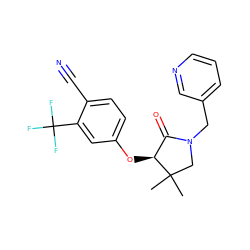 CC1(C)CN(Cc2cccnc2)C(=O)[C@@H]1Oc1ccc(C#N)c(C(F)(F)F)c1 ZINC000072119697