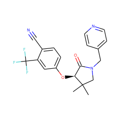 CC1(C)CN(Cc2ccncc2)C(=O)[C@@H]1Oc1ccc(C#N)c(C(F)(F)F)c1 ZINC000072119592