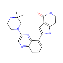 CC1(C)CN(c2cnc3cccc(-c4cc5c([nH]4)CCNC5=O)c3n2)CCN1 ZINC000222390637