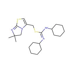 CC1(C)CN2C(CS/C(=N\C3CCCCC3)NC3CCCCC3)=CSC2=N1 ZINC000049844830