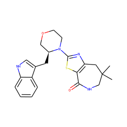 CC1(C)CNC(=O)c2sc(N3CCOC[C@@H]3Cc3c[nH]c4ccccc34)nc2C1 ZINC000040402423