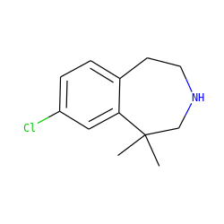CC1(C)CNCCc2ccc(Cl)cc21 ZINC000028964497