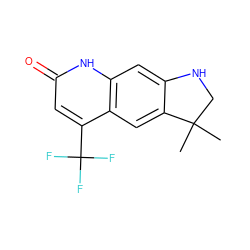 CC1(C)CNc2cc3[nH]c(=O)cc(C(F)(F)F)c3cc21 ZINC000027861470