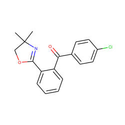 CC1(C)COC(c2ccccc2C(=O)c2ccc(Cl)cc2)=N1 ZINC000027331496