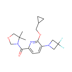 CC1(C)COCN1C(=O)c1ccc(N2CC(F)(F)C2)c(OCC2CC2)n1 ZINC000146351668