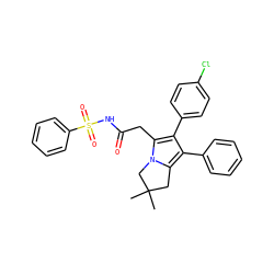 CC1(C)Cc2c(-c3ccccc3)c(-c3ccc(Cl)cc3)c(CC(=O)NS(=O)(=O)c3ccccc3)n2C1 ZINC000043063390