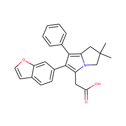 CC1(C)Cc2c(-c3ccccc3)c(-c3ccc4ccoc4c3)c(CC(=O)O)n2C1 ZINC000043077728