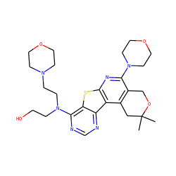 CC1(C)Cc2c(c(N3CCOCC3)nc3sc4c(N(CCO)CCN5CCOCC5)ncnc4c23)CO1 ZINC000034638468