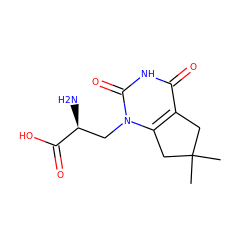 CC1(C)Cc2c(n(C[C@H](N)C(=O)O)c(=O)[nH]c2=O)C1 ZINC000040952241