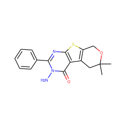 CC1(C)Cc2c(sc3nc(-c4ccccc4)n(N)c(=O)c23)CO1 ZINC000000369027