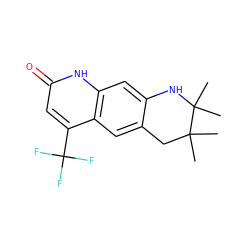 CC1(C)Cc2cc3c(C(F)(F)F)cc(=O)[nH]c3cc2NC1(C)C ZINC000013778392