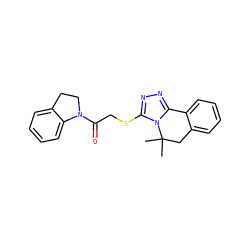 CC1(C)Cc2ccccc2-c2nnc(SCC(=O)N3CCc4ccccc43)n21 ZINC000000892090