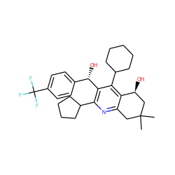 CC1(C)Cc2nc(C3CCCC3)c([C@@H](O)c3ccc(C(F)(F)F)cc3)c(C3CCCCC3)c2[C@@H](O)C1 ZINC000049089706