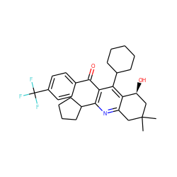 CC1(C)Cc2nc(C3CCCC3)c(C(=O)c3ccc(C(F)(F)F)cc3)c(C3CCCCC3)c2[C@@H](O)C1 ZINC000049032638