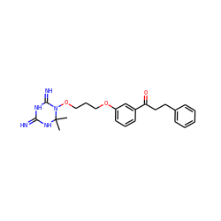 CC1(C)NC(=N)NC(=N)N1OCCCOc1cccc(C(=O)CCc2ccccc2)c1 ZINC001772586734