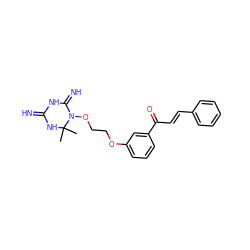 CC1(C)NC(=N)NC(=N)N1OCCOc1cccc(C(=O)/C=C/c2ccccc2)c1 ZINC001772628488