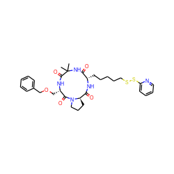 CC1(C)NC(=O)[C@H](CCCCCSSc2ccccn2)NC(=O)[C@H]2CCCN2C(=O)[C@H](COCc2ccccc2)NC1=O ZINC000028876454