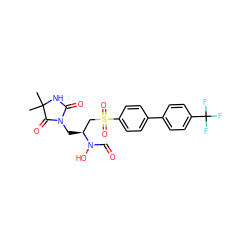 CC1(C)NC(=O)N(C[C@@H](CS(=O)(=O)c2ccc(-c3ccc(C(F)(F)F)cc3)cc2)N(O)C=O)C1=O ZINC000013471916