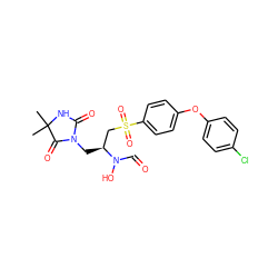 CC1(C)NC(=O)N(C[C@@H](CS(=O)(=O)c2ccc(Oc3ccc(Cl)cc3)cc2)N(O)C=O)C1=O ZINC000013471926