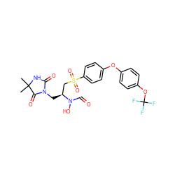 CC1(C)NC(=O)N(C[C@@H](CS(=O)(=O)c2ccc(Oc3ccc(OC(F)(F)F)cc3)cc2)N(O)C=O)C1=O ZINC000026393222