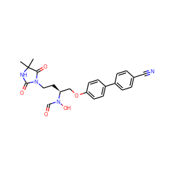 CC1(C)NC(=O)N(CC[C@@H](COc2ccc(-c3ccc(C#N)cc3)cc2)N(O)C=O)C1=O ZINC000029339690