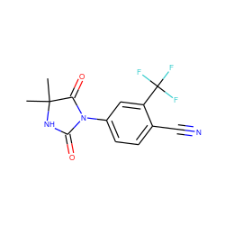 CC1(C)NC(=O)N(c2ccc(C#N)c(C(F)(F)F)c2)C1=O ZINC000013529866