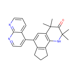 CC1(C)Nc2c(cc(-c3ccnc4ncccc34)c3c2CCC3)C(C)(C)C1=O ZINC000043197409