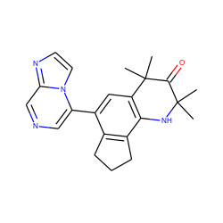 CC1(C)Nc2c(cc(-c3cncc4nccn34)c3c2CCC3)C(C)(C)C1=O ZINC000141448622