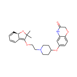 CC1(C)O[C@@H]2C=CC=CC2=C1OCCN1CCC(Oc2ccc3c(c2)NC(=O)CO3)CC1 ZINC000028338503