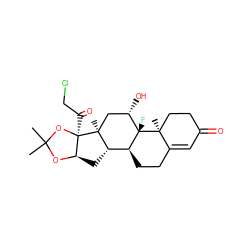 CC1(C)O[C@@H]2C[C@H]3[C@@H]4CCC5=CC(=O)CC[C@]5(C)[C@@]4(F)[C@@H](O)C[C@]3(C)[C@]2(C(=O)CCl)O1 ZINC000004213474