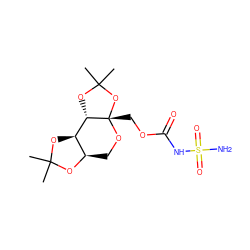 CC1(C)O[C@@H]2CO[C@@]3(COC(=O)NS(N)(=O)=O)OC(C)(C)O[C@H]3[C@@H]2O1 ZINC000013488106