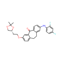 CC1(C)OC[C@@H](CCOc2ccc3c(c2)C(=O)c2ccc(Nc4ccc(F)cc4F)cc2CC3)O1 ZINC000095572366