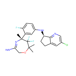 CC1(C)OCC(N)=N[C@](C)(c2cc(N[C@@H]3CCc4cc(Cl)cnc43)ccc2F)C1(F)F ZINC000169702889