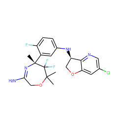 CC1(C)OCC(N)=N[C@](C)(c2cc(N[C@@H]3COc4cc(Cl)cnc43)ccc2F)C1(F)F ZINC000169702891