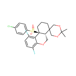 CC1(C)OCC2(CCC[C@@]3(S(=O)(=O)c4ccc(Cl)cc4)c4c(F)ccc(F)c4OC[C@@H]23)CO1 ZINC000209454565