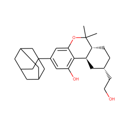 CC1(C)Oc2cc(C34CC5CC(CC(C5)C3)C4)cc(O)c2[C@@H]2C[C@@H](CCO)CC[C@H]21 ZINC000095603676