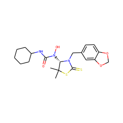 CC1(C)SC(=S)N(Cc2ccc3c(c2)OCO3)[C@H]1N(O)C(=O)NC1CCCCC1 ZINC000008666122